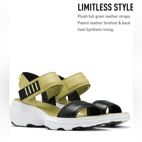 Sorel Women's Explorer Blitz Stride Sandal Olive Shade & Black - Picture 2 of 10